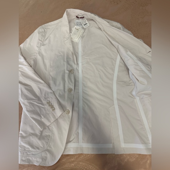 Brunello Cucinelli Mens White Nylon Jacket Sz 50/L - Picture 8 of 13